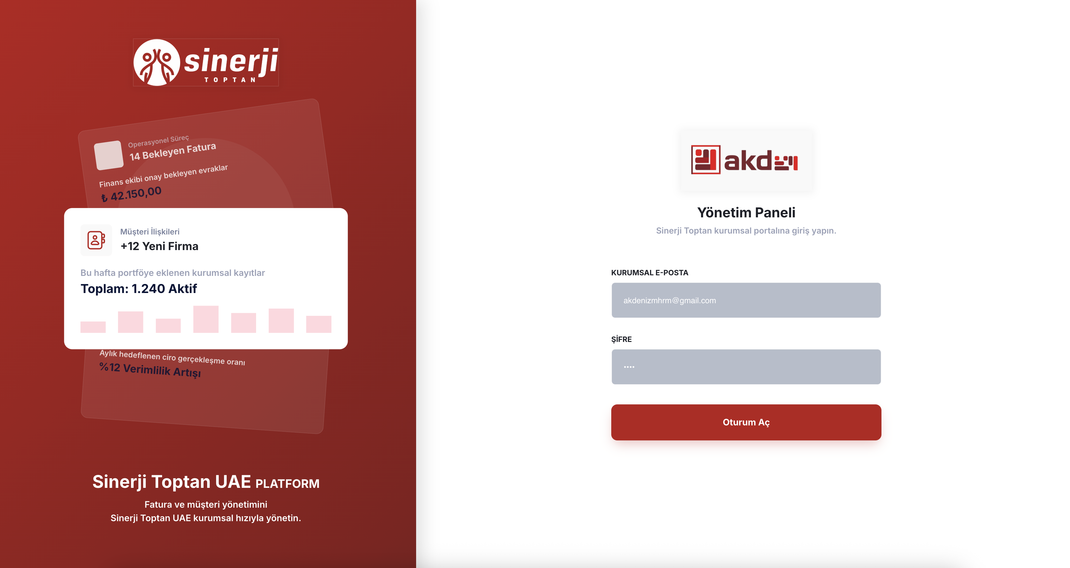 Sinerji Toptan CRM/ERP Yazılım Sistemi